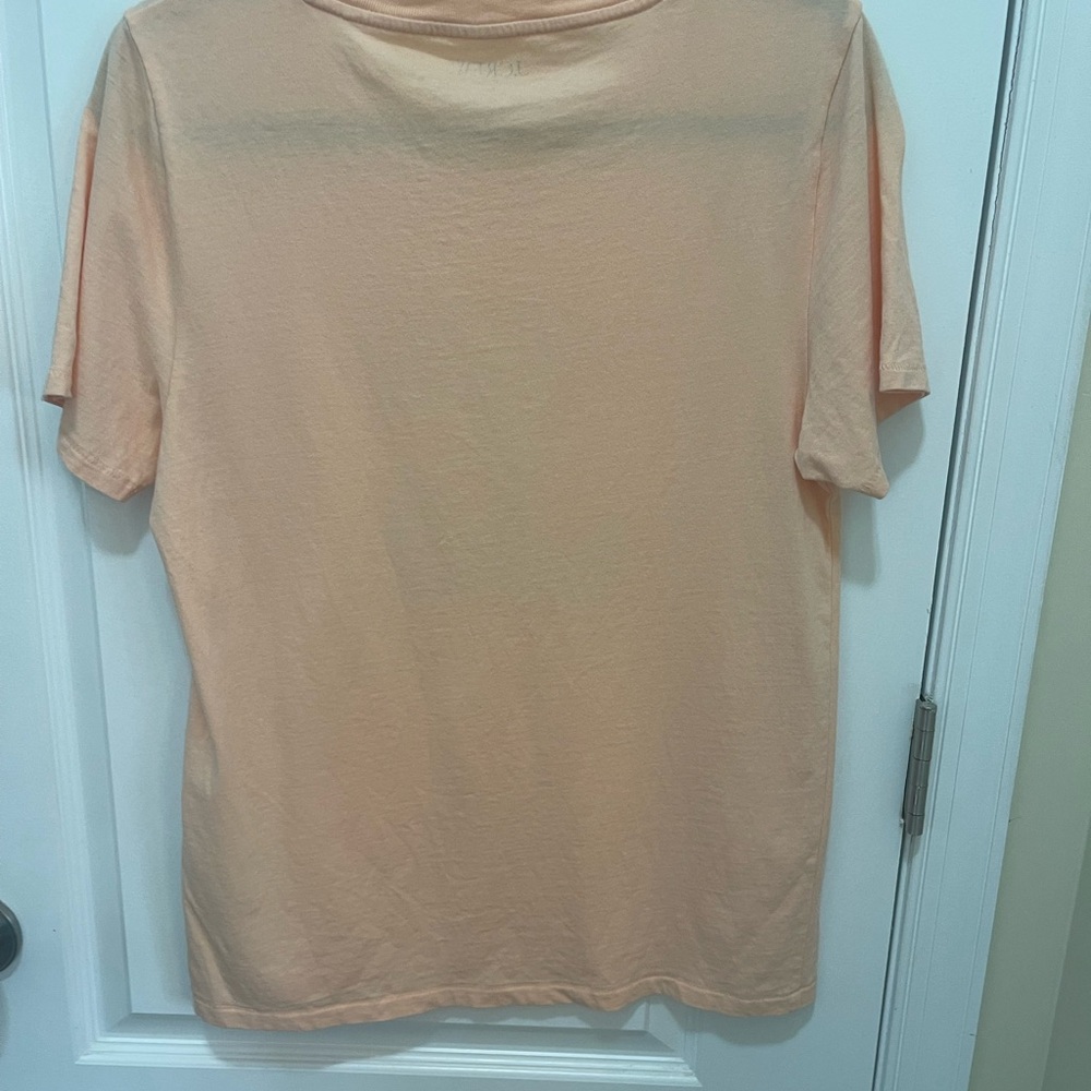 J.Crew Peach Graphic “Spritzed” Short Sleeve Tee Shirt , Orange Design - size M - Picture 7 of 12